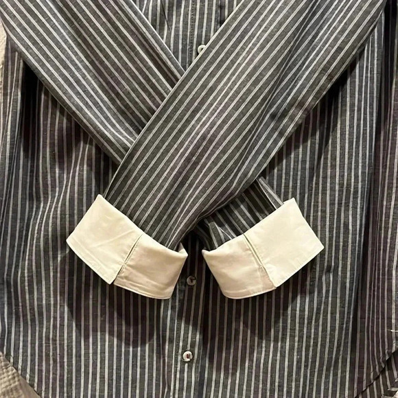 Michael Stars Button Down Shirt | Blue and White | X Small - Picture 2 of 5